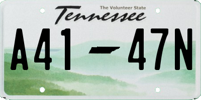 TN license plate A4147N