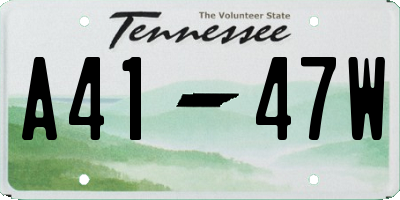 TN license plate A4147W