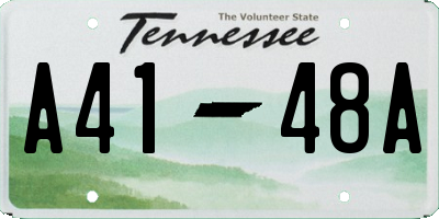 TN license plate A4148A