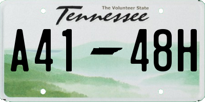 TN license plate A4148H