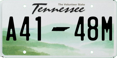 TN license plate A4148M