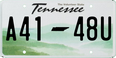 TN license plate A4148U