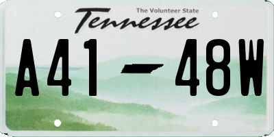 TN license plate A4148W