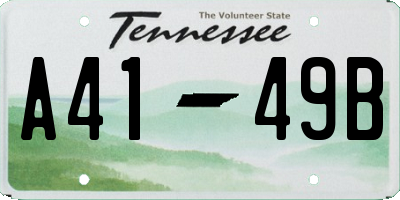 TN license plate A4149B