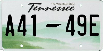 TN license plate A4149E