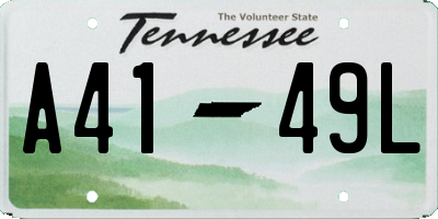 TN license plate A4149L