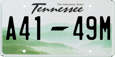 TN license plate A4149M