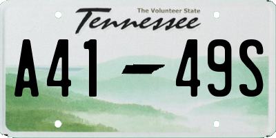 TN license plate A4149S