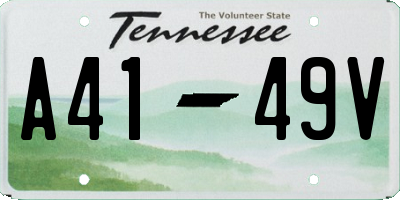 TN license plate A4149V