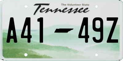 TN license plate A4149Z