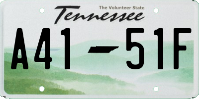 TN license plate A4151F