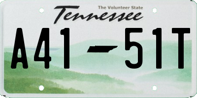 TN license plate A4151T