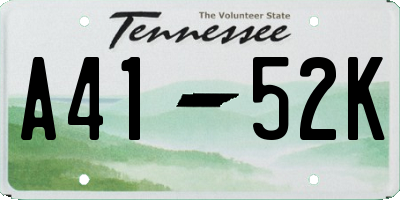 TN license plate A4152K