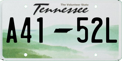 TN license plate A4152L