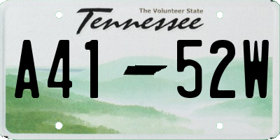 TN license plate A4152W