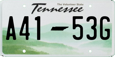 TN license plate A4153G