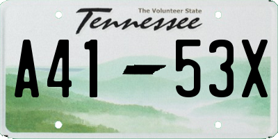 TN license plate A4153X