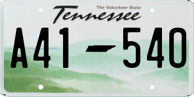 TN license plate A4154O