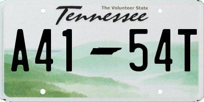 TN license plate A4154T