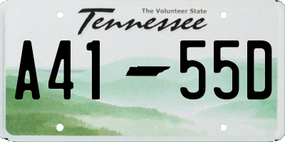 TN license plate A4155D