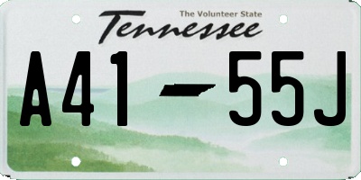 TN license plate A4155J