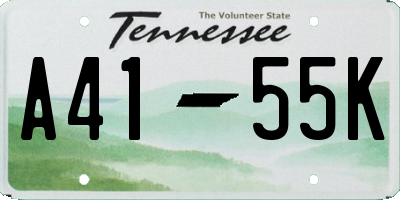 TN license plate A4155K