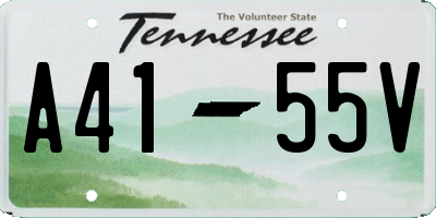 TN license plate A4155V