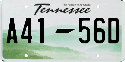 TN license plate A4156D