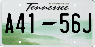 TN license plate A4156J