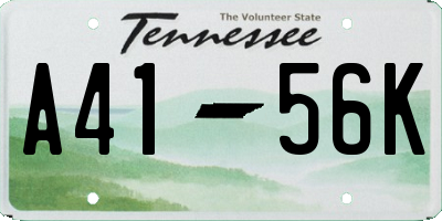 TN license plate A4156K