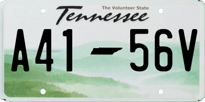 TN license plate A4156V