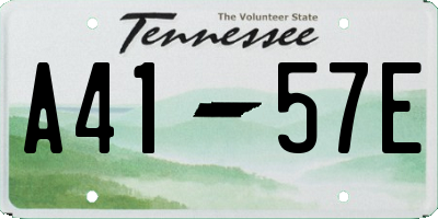 TN license plate A4157E