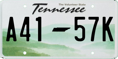 TN license plate A4157K