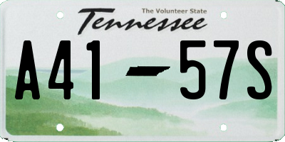 TN license plate A4157S