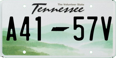 TN license plate A4157V
