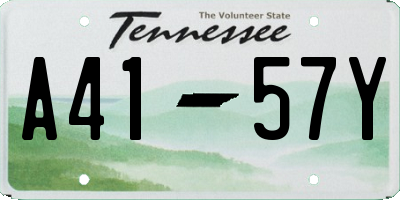 TN license plate A4157Y