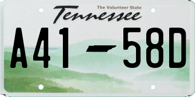 TN license plate A4158D