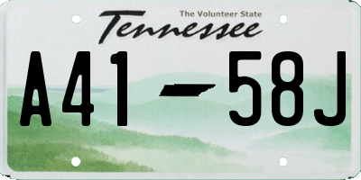 TN license plate A4158J