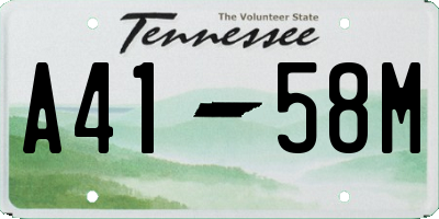 TN license plate A4158M