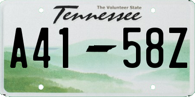 TN license plate A4158Z