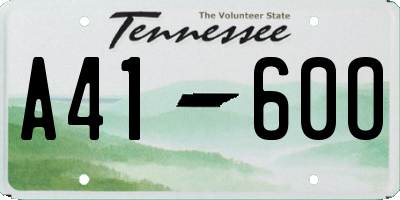TN license plate A4160O