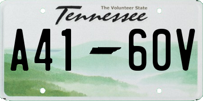TN license plate A4160V