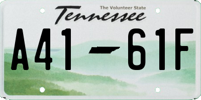 TN license plate A4161F