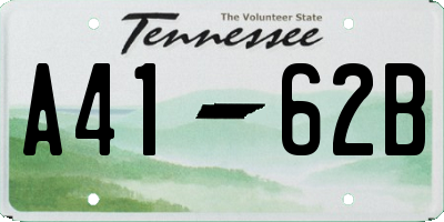 TN license plate A4162B