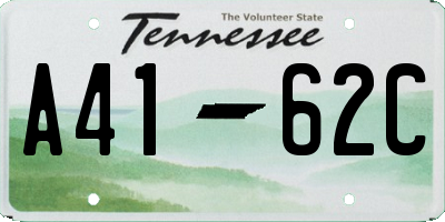 TN license plate A4162C