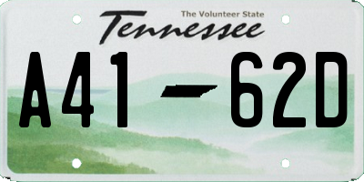 TN license plate A4162D