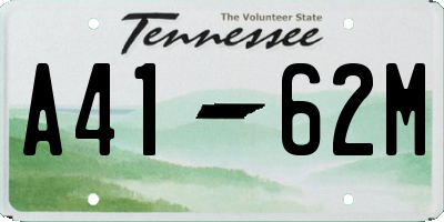 TN license plate A4162M