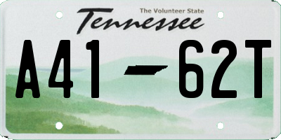 TN license plate A4162T
