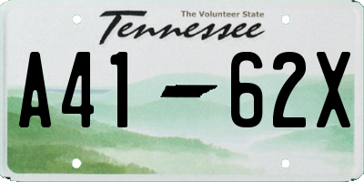 TN license plate A4162X