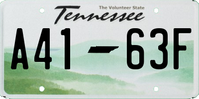TN license plate A4163F